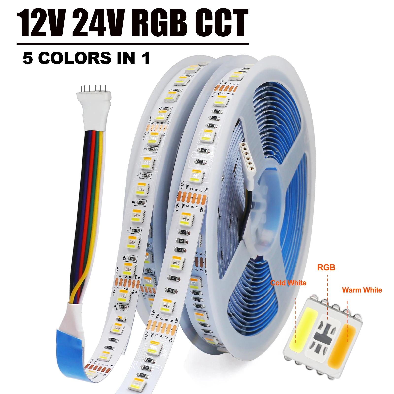 RGB CCT LED Ʈ,   ,  Ʈ, Ȩ , 1 Ĩ SMD 5050 60 96 Leds/M IP21 IP65, DC 12V 24V, 5 